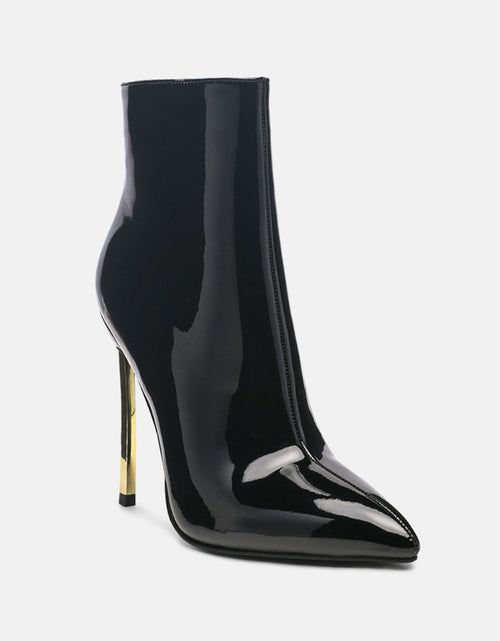 Load image into Gallery viewer, siren patent faux leather bootie by London Rag
