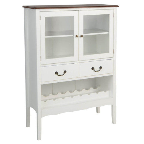 Load image into Gallery viewer, Sideboard Buffet Cabinet with 2 Tempered Glass Doors-White
