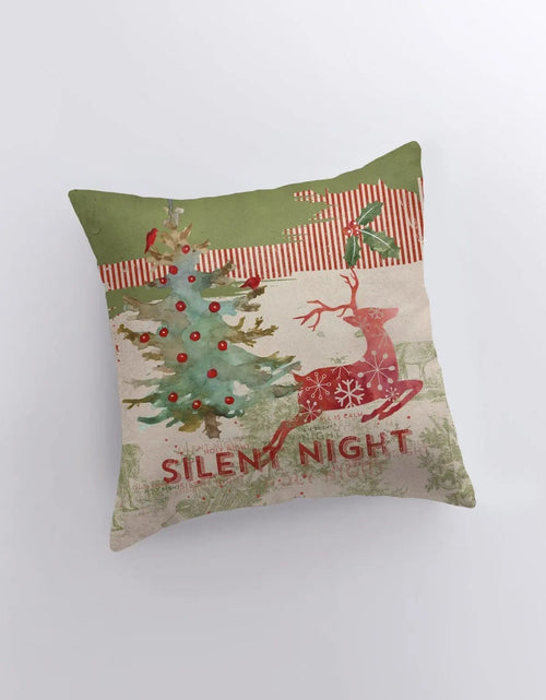 Load image into Gallery viewer, Silent Night | Red Reindeer | Merry Christmas | Throw Pillow | Christmas Pillow | Home Decor | Christmas Décor | Christmas tree | Christmas Gifts by UniikPillows
