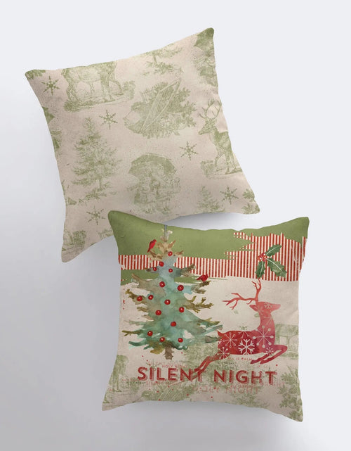 Load image into Gallery viewer, Silent Night | Red Reindeer | Merry Christmas | Throw Pillow | Christmas Pillow | Home Decor | Christmas Décor | Christmas tree | Christmas Gifts by UniikPillows
