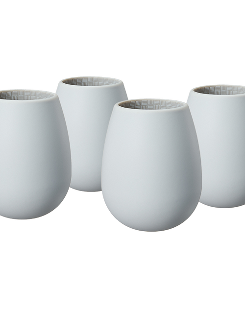 Load image into Gallery viewer, Unbreakable Silicone Stemless Wine Glassware | Set of 4 | Reusable &amp; Shatterproof Tumbler Drinkware for Wine, Water, Cocktails, Champagne Glass for Parties, Camping, Beaches, Boats - (Light Grey) by The Wine Savant
