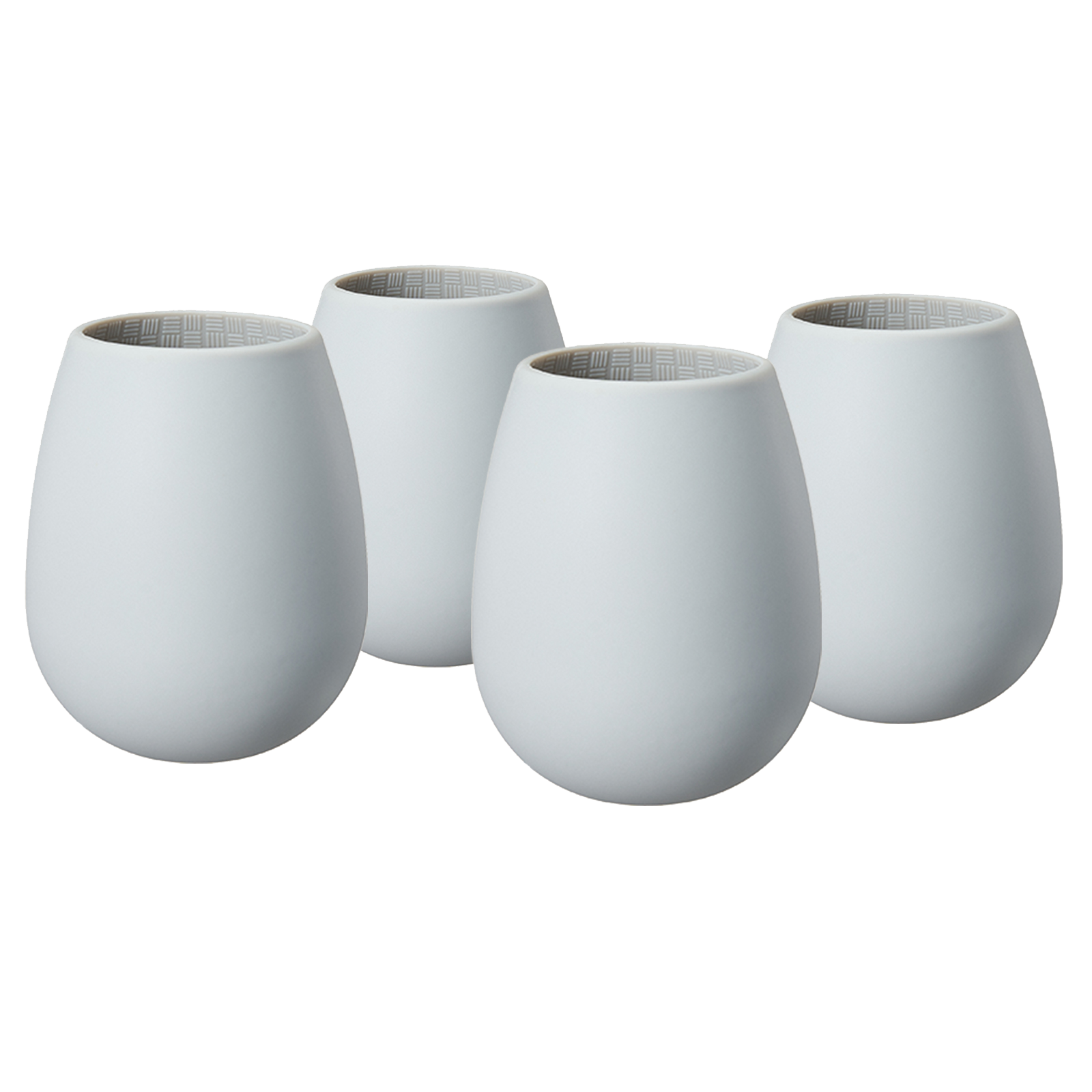 Unbreakable Silicone Stemless Wine Glassware | Set of 4 | Reusable & Shatterproof Tumbler Drinkware for Wine, Water, Cocktails, Champagne Glass for Parties, Camping, Beaches, Boats - (Light Grey) by The Wine Savant