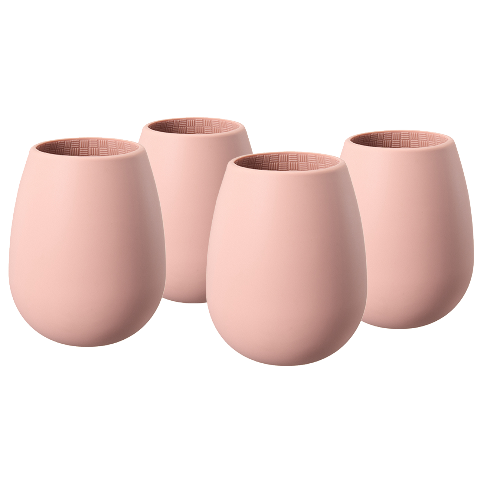 Unbreakable Silicone Stemless Wine Glassware | Set of 4 | Reusable & Shatterproof Tumbler Drinkware for Wine, Water, Cocktails, Champagne Glass for Parties, Camping, Beaches, Boats - (Pink) by The Wine Savant