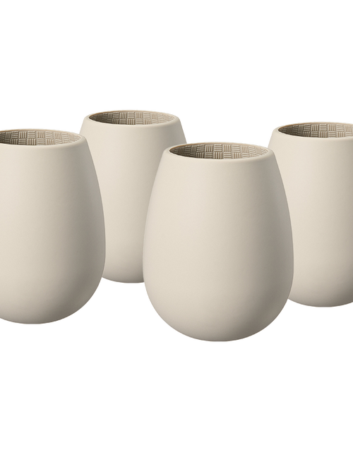 Load image into Gallery viewer, Unbreakable Silicone Stemless Wine Glassware | Set of 4 | Reusable &amp; Shatterproof Tumbler Drinkware for Wine, Water, Cocktails, Champagne Glass for Parties, Camping, Beaches, Boats - (Tan) by The Wine Savant
