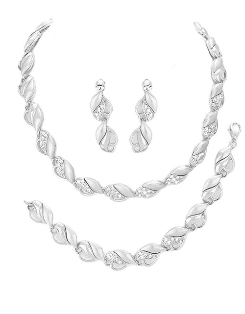 Load image into Gallery viewer, 3PCS Crystal Rhinestone Marquise Necklace Set by Madeline Love
