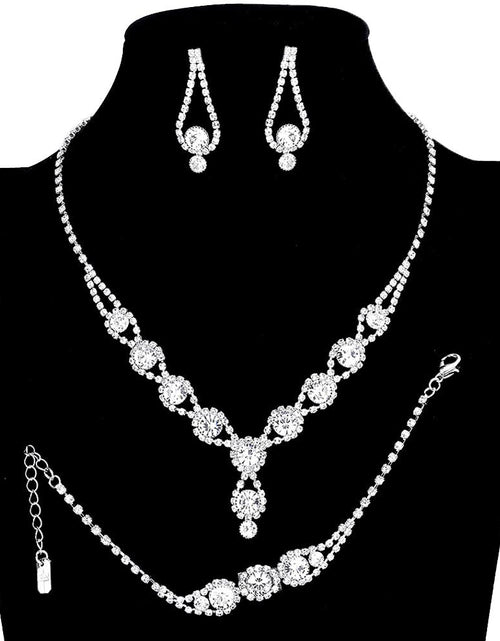 Load image into Gallery viewer, 3PCS Rhinestone Bubble Necklace Jewelry Set by Madeline Love
