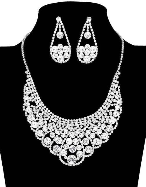 Load image into Gallery viewer, Bubble Stone Cluster Rhinestone Necklace by Madeline Love
