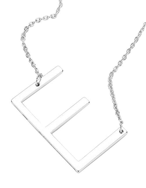 Load image into Gallery viewer, E Monogram Metal Pendant Necklace by Madeline Love

