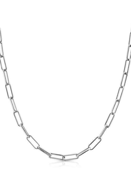 Load image into Gallery viewer, Silver Elongated Link Chain by eklexic jewelry
