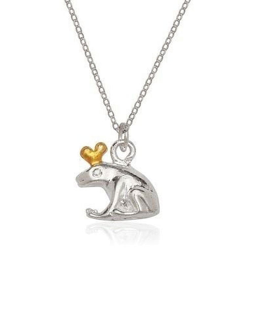 Load image into Gallery viewer, RMZ GOLD NYC Silver Plated Frog Charm Necklace – Cute and Quirky Animal Pendant on Chain – Fun Gift for Nature &amp; Frog Lovers
