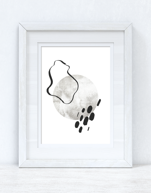 Load image into Gallery viewer, Silver Grey Black Abstract 1 Colour Shapes Home Wall Decor Print by WinsterCreations™ Official Store

