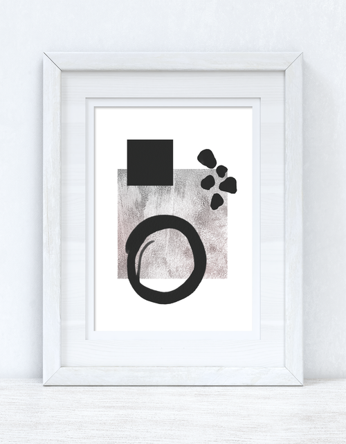 Load image into Gallery viewer, Silver Grey Black Abstract 4 Colour Shapes Home Wall Decor Print by WinsterCreations™ Official Store
