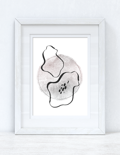 Load image into Gallery viewer, Silver Grey Black Abstract 5 Colour Shapes Home Wall Decor Print by WinsterCreations™ Official Store

