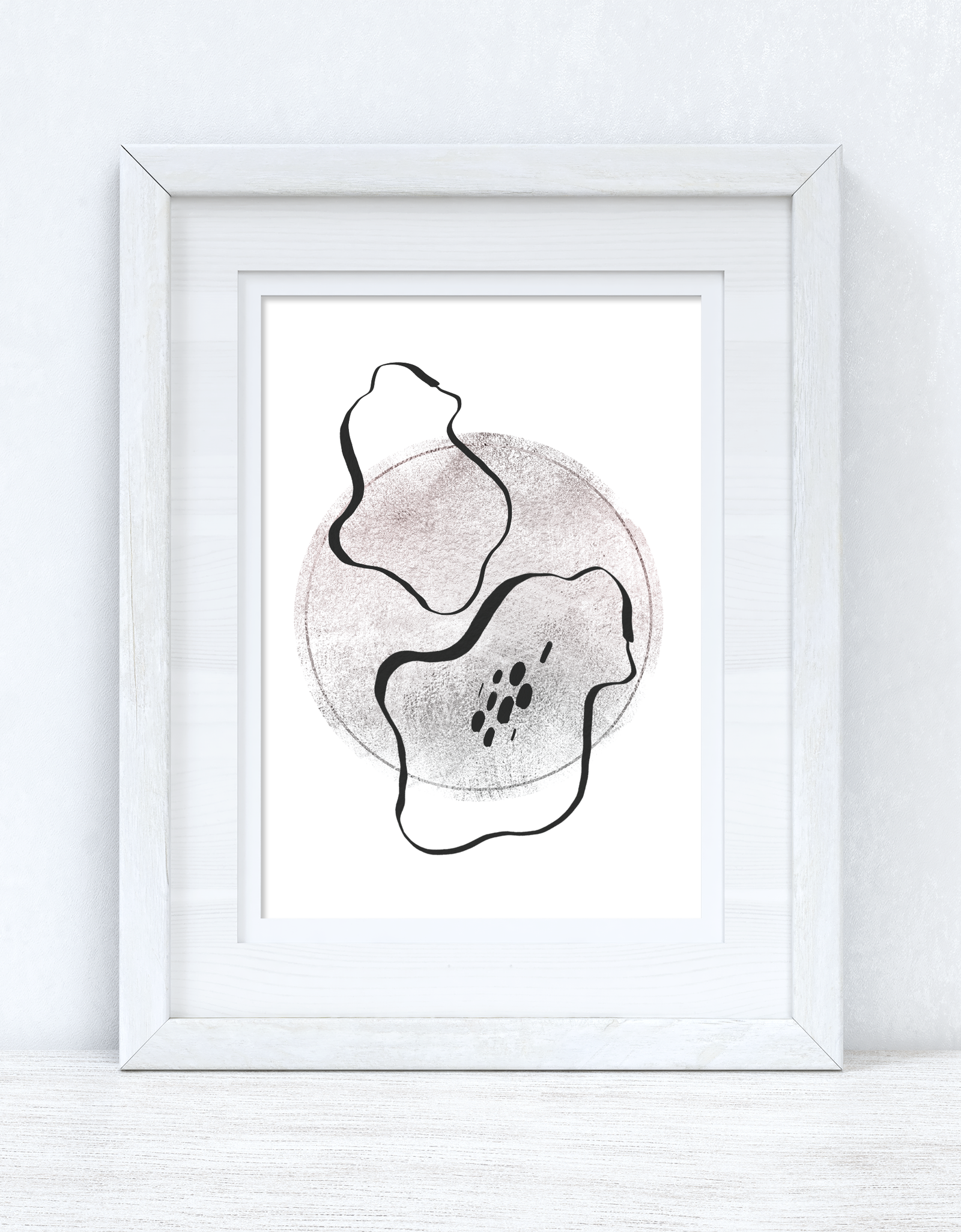 Silver Grey Black Abstract 5 Colour Shapes Home Wall Decor Print by WinsterCreations™ Official Store