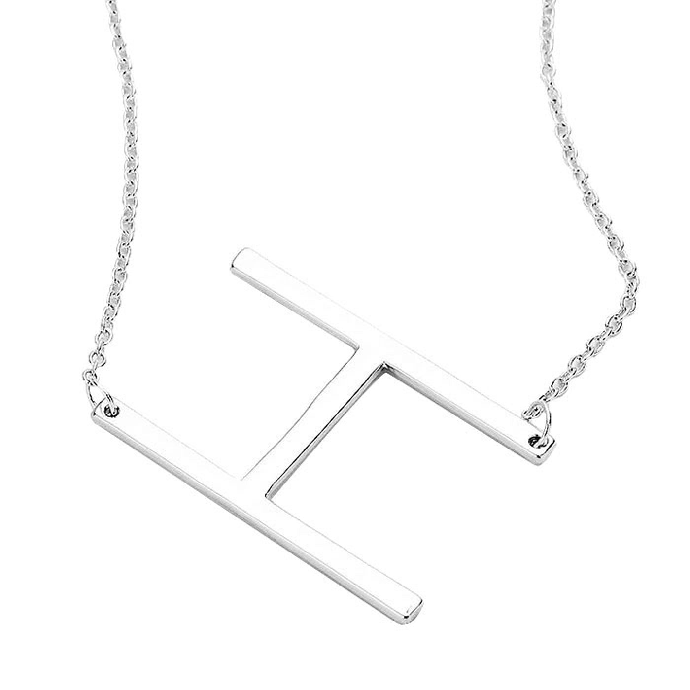 H Monogram Metal Pendant Necklace by Madeline Love