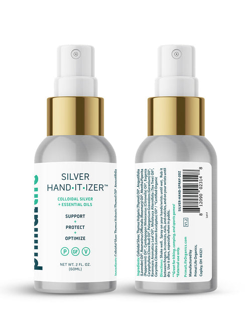 Load image into Gallery viewer, Silver Hand-it-izer Spray, Colloidal Silver+ by Primal Life Organics #1 Best Natural Dental Care
