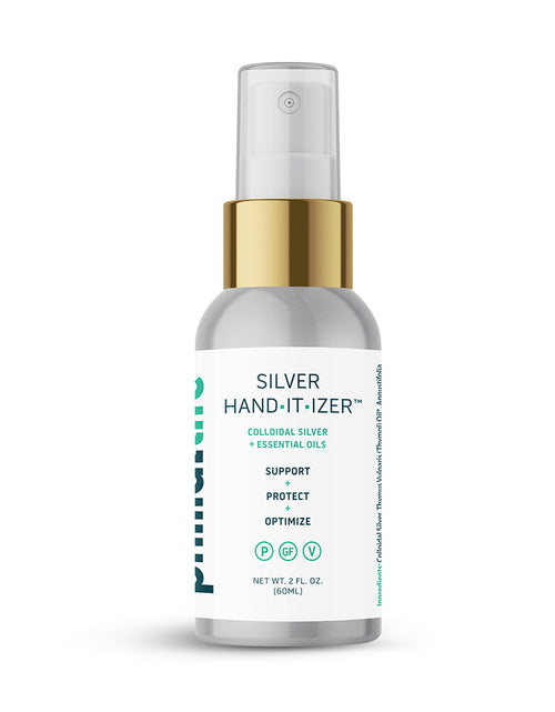 Load image into Gallery viewer, Silver Hand-it-izer Spray, Colloidal Silver+ by Primal Life Organics #1 Best Natural Dental Care
