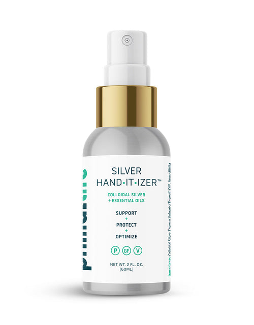 Load image into Gallery viewer, Silver Hand-it-izer Spray, Colloidal Silver+ by Primal Life Organics #1 Best Natural Dental Care
