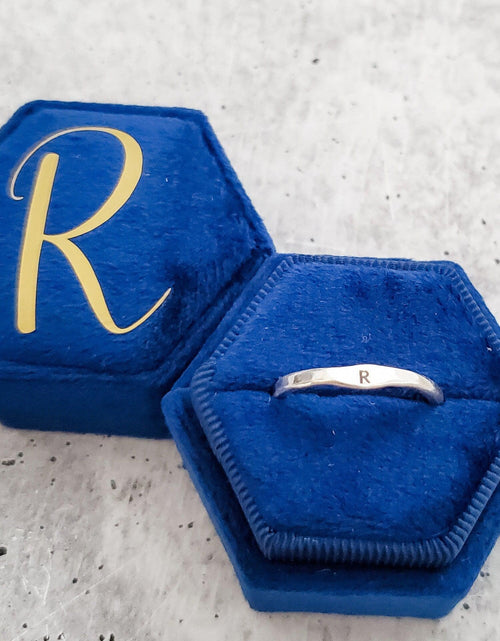 Load image into Gallery viewer, Sterling Silver Initial Stacking Ring by Salt and Sparkle
