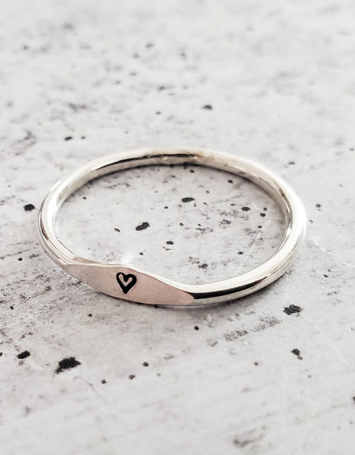 Load image into Gallery viewer, Sterling Silver Initial Stacking Ring by Salt and Sparkle
