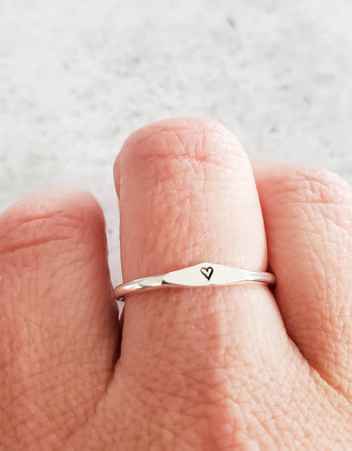 Load image into Gallery viewer, Sterling Silver Initial Stacking Ring by Salt and Sparkle
