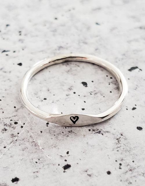 Load image into Gallery viewer, Sterling Silver Initial Stacking Ring by Salt and Sparkle
