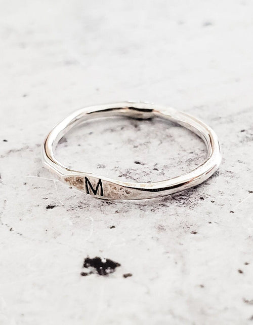 Load image into Gallery viewer, Sterling Silver Initial Stacking Ring by Salt and Sparkle
