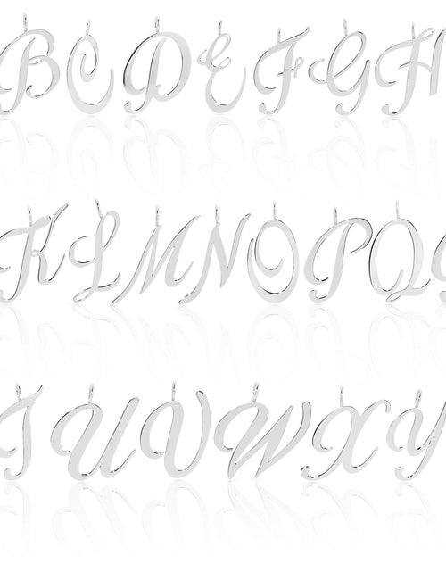 Load image into Gallery viewer, Silver Large Letter Pendants by eklexic jewelry
