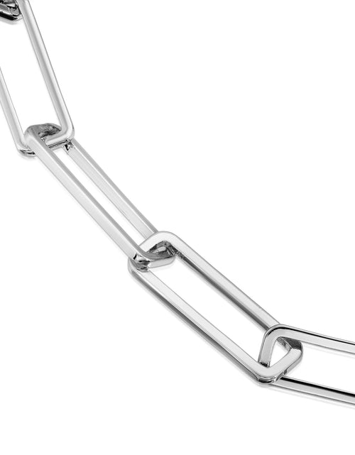 Load image into Gallery viewer, Silver Large Rectangle Link Chain by eklexic jewelry
