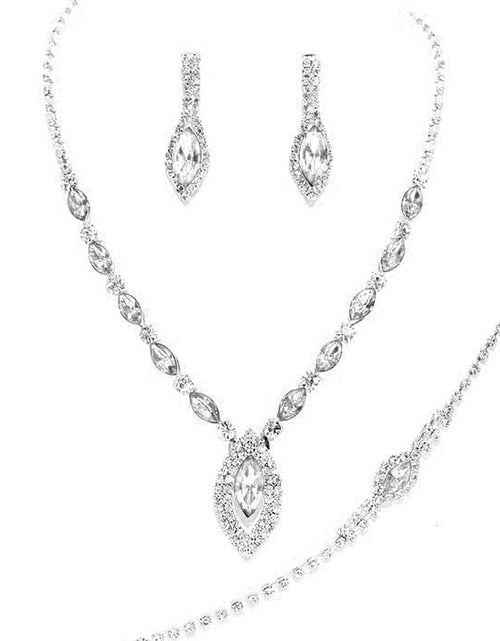 Load image into Gallery viewer, Marquise Rhinestone Necklace Jewelry Set by Madeline Love
