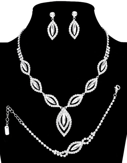Load image into Gallery viewer, Marquise Rhinestone Necklace Jewelry Set by Madeline Love
