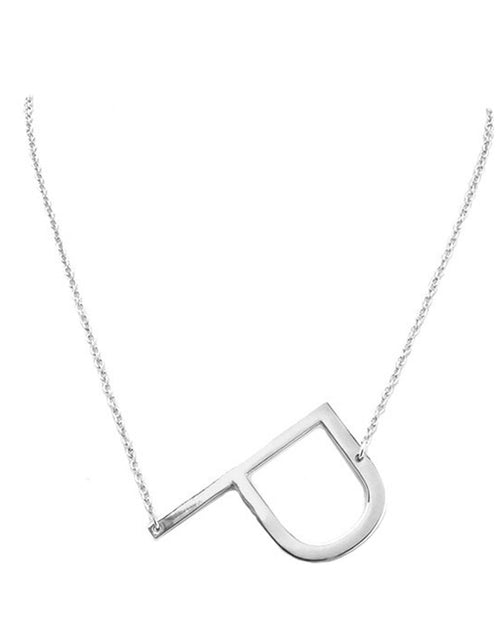 Load image into Gallery viewer, P Monogram Metal Pendant Necklace by Madeline Love
