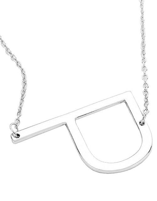Load image into Gallery viewer, P Monogram Metal Pendant Necklace by Madeline Love
