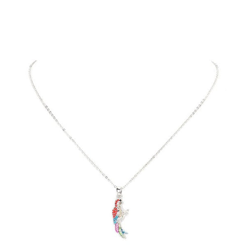 Load image into Gallery viewer, Rhinestone Embellished Parrot Pendant Charm Necklace by Madeline Love

