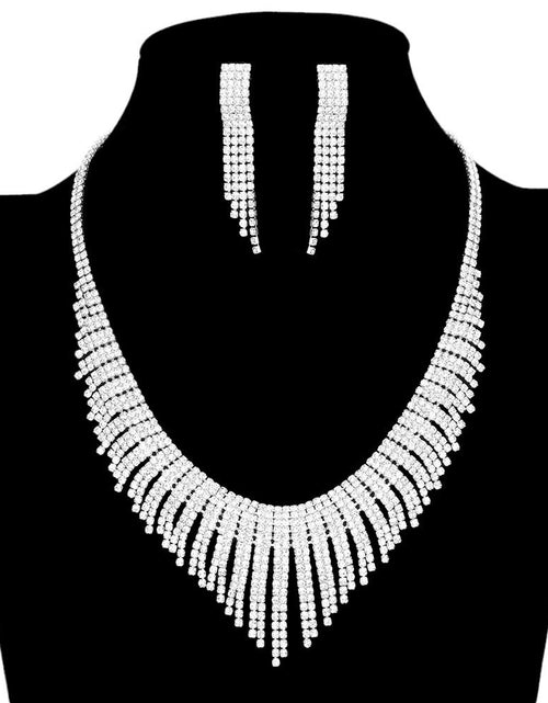 Load image into Gallery viewer, Rhinestone Pave Necklace Earring Set by Madeline Love
