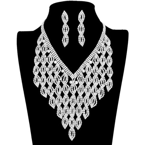 Load image into Gallery viewer, Rhinestone Pave Statement Evening Necklace by Madeline Love
