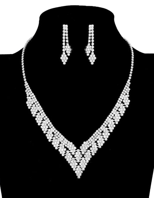 Load image into Gallery viewer, Rhinestone Pave V Shape Necklace by Madeline Love
