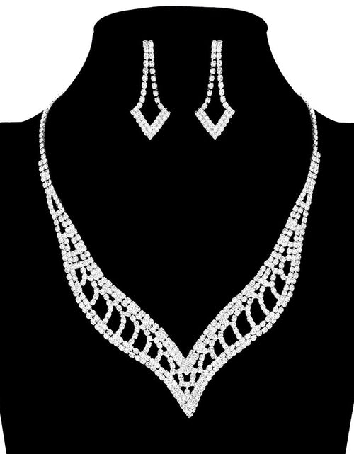 Load image into Gallery viewer, Rhinestone Paved V Shaped Jewelry Set by Madeline Love

