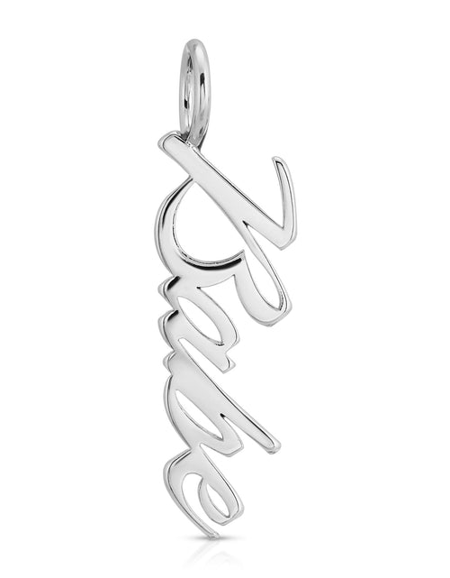 Load image into Gallery viewer, Silver Script Pendant Babe by eklexic jewelry
