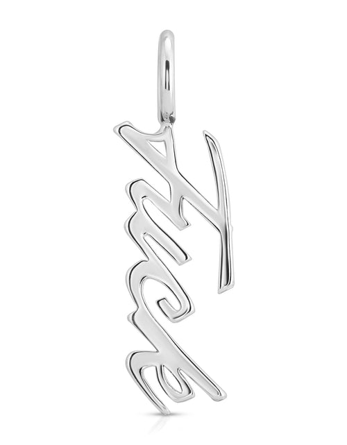 Load image into Gallery viewer, Silver Script Pendant Fuck by eklexic jewelry
