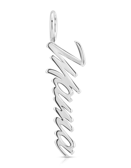 Load image into Gallery viewer, Silver Script Pendant Mama by eklexic jewelry
