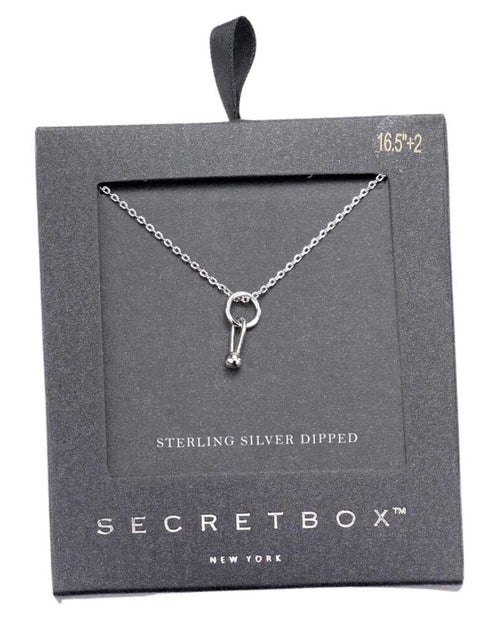 Load image into Gallery viewer, Secret Box Sterling Silver Dipped Geometric Metal Necklace by Madeline Love
