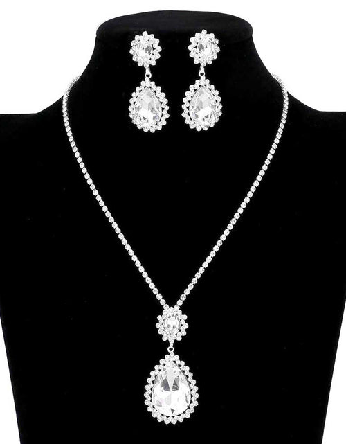 Load image into Gallery viewer, Teardrop Accented Rhinestone Necklace by Madeline Love

