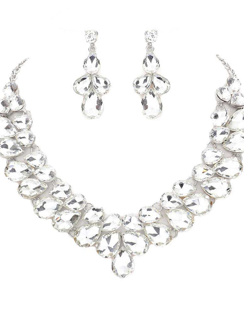 Load image into Gallery viewer, Teardrop Stone Cluster Evening Necklace by Madeline Love
