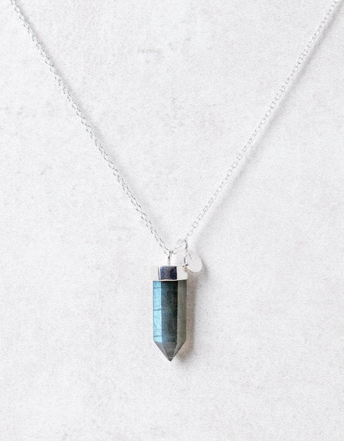 Load image into Gallery viewer, Labradorite Crystal Point Necklace by Tiny Rituals
