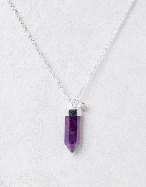 Load image into Gallery viewer, Amethyst Crystal Point Necklace by Tiny Rituals
