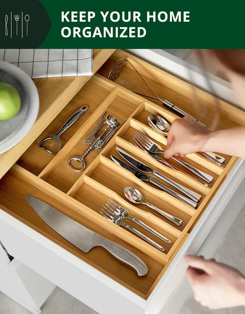 Load image into Gallery viewer, Silverware Drawer Organizer 9 Slots by Royal Craft Wood
