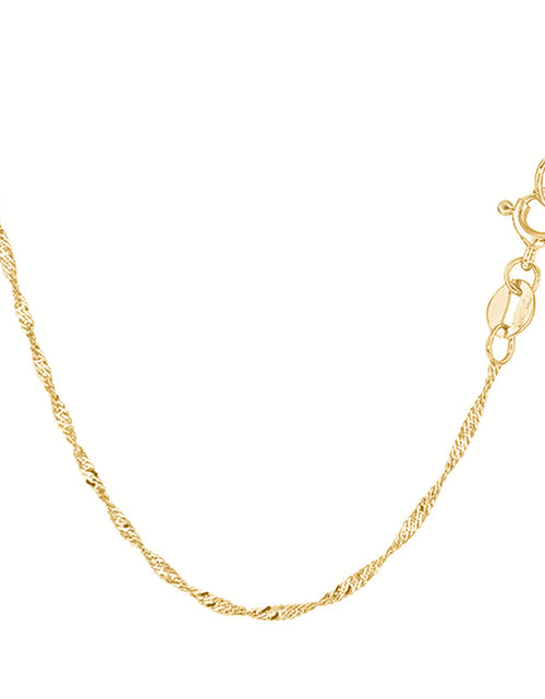 Load image into Gallery viewer, Sterling Silver Yellow Gold 2MM Diamond Cut Singapore Link Chain Necklace by Donatello Gian
