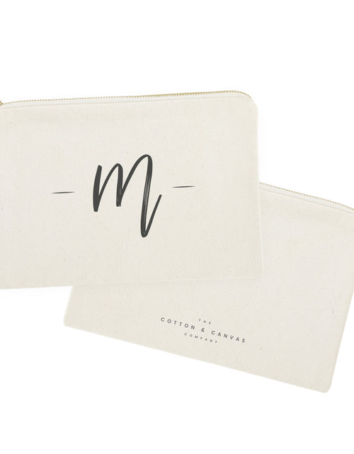 Load image into Gallery viewer, Personalized Handwritten Monogram Cosmetic Bag and Travel Make Up Pouch by The Cotton &amp; Canvas Co.
