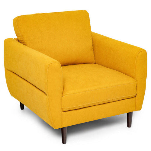 Load image into Gallery viewer, Modern Upholstered Accent Chair Single Sofa Armchair-Yellow
